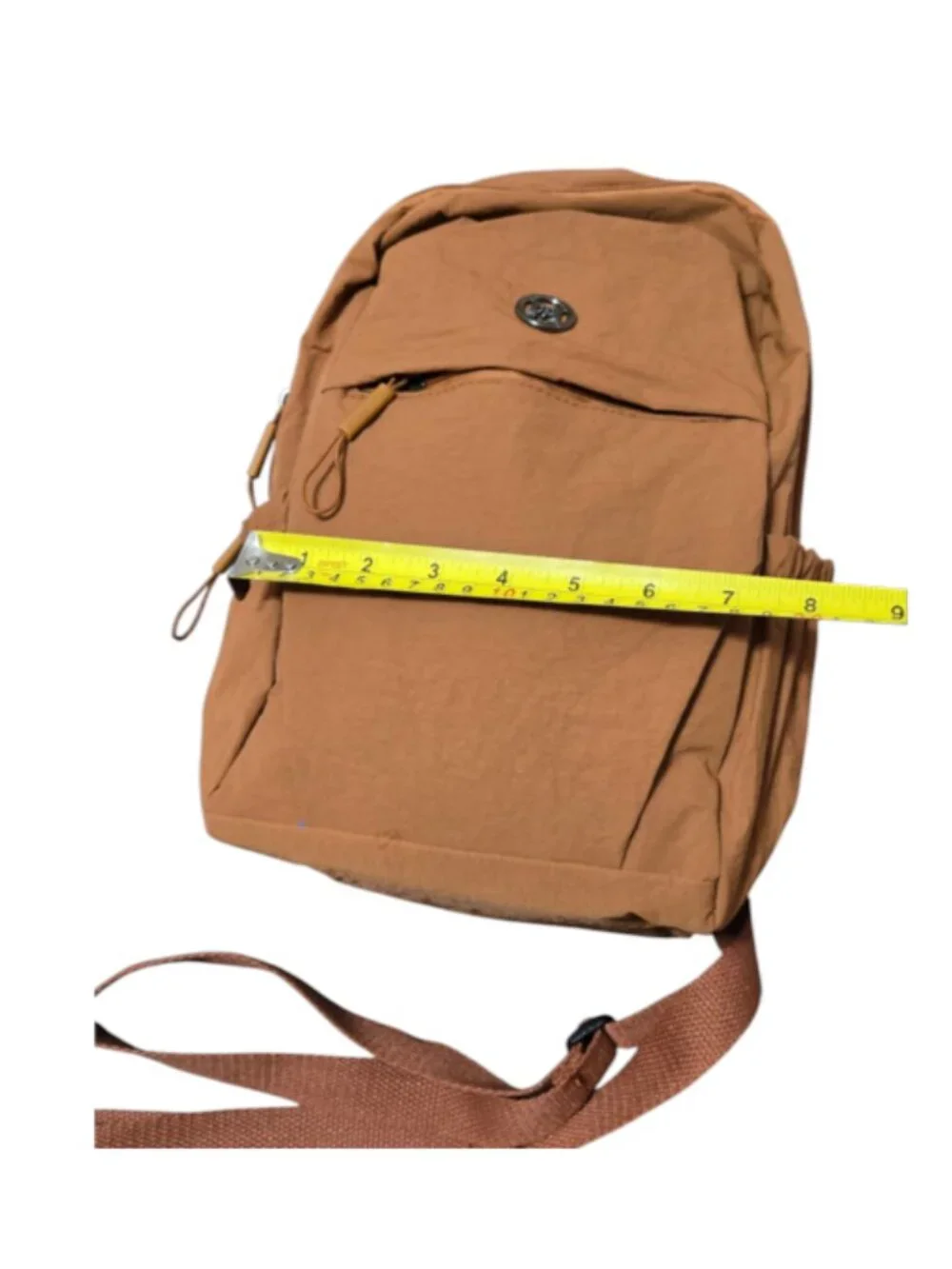 Nylon Convertible Backpack Sling Bag Casual Brown Mini Travel Daypack Adjustable
